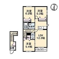 グランカーサ金岡　弐番館  ｜ 岡山県岡山市東区金岡西町（賃貸アパート3LDK・2階・70.38㎡） その2