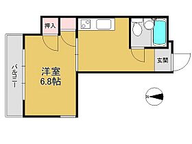 エバグリーン磨屋町  ｜ 岡山県岡山市北区磨屋町（賃貸マンション1DK・2階・27.19㎡） その2