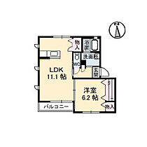 ラフィーネ  ｜ 岡山県岡山市中区平井4丁目（賃貸アパート1LDK・2階・42.51㎡） その2