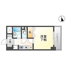 マローン新福 3階1Kの間取り