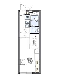 レオパレス光ヒルズ 1Kの間取図画像
