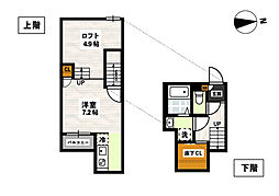 ADC高島駅東 1Kの間取図画像