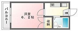 ルーエ旭川A棟 3階1Kの間取り