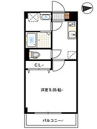 プライムスクエア青江 6階1Kの間取り
