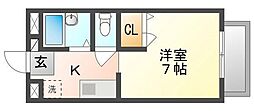 サリチェ・イマA 1Kの間取図画像