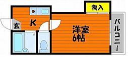 BRUNO浜第一 1Kの間取図画像