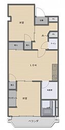 京橋ビル新館 4階2LDKの間取り