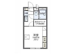 レオパレス浜野一丁目 1階1Kの間取り