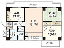 サニーハイム岡山 3LDKの間取図画像