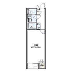 レオネクストサンヴィラージュ 1階1Kの間取り