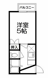 ウッディバード 1Kの間取図画像