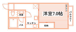 重康第一コーポ 1DKの間取図画像