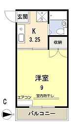 セリーヌ伊島 1Kの間取図画像