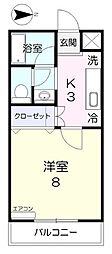 コーポ半田5 1Kの間取図画像