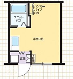 カサボニータ ワンルームの間取図画像