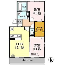 エストレーラ 2LDKの間取図画像