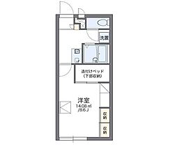 レオパレス薫 1Kの間取図画像