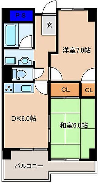 メゾンエルミタージュ 203｜大阪府大阪市北区長柄西2丁目(賃貸マンション2DK・2階・57.60㎡)の写真 その2