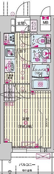 プレサンス野江内代ペルティエ 303｜大阪府大阪市都島区内代町2丁目(賃貸マンション1K・3階・22.04㎡)の写真 その2