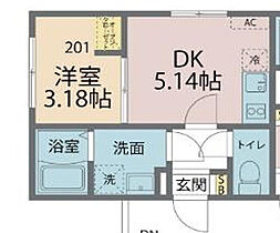 カインドネス厚木North  ｜ 神奈川県海老名市中新田2丁目（賃貸アパート1DK・2階・22.01㎡） その2