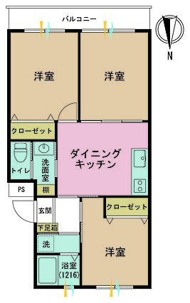 3LDK、専有...