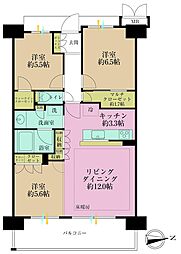 シャリエ新川崎 3LDKの間取り