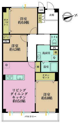 3LDK、専有...