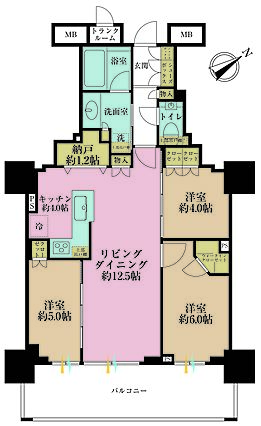 3LDK、専有...