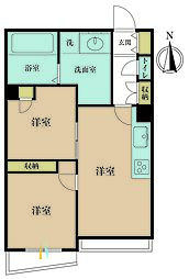 新宿サマリヤマンション 2LDKの間取り