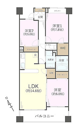 3LDK、専有...