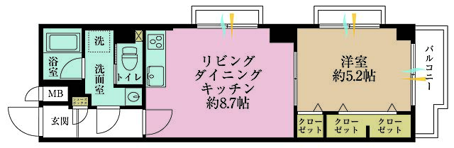 間取り オアシスマンションプレジデント山王 3階/-