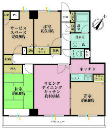 セントレー横浜関内 3SLDKの間取り