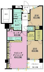 パークハウス代々木上原 2LDKの間取図画像