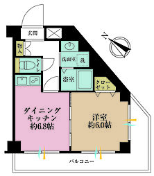 ガラ・シティ高井戸 1DKの間取り