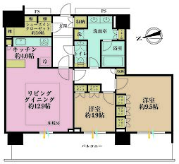 パークタワー品川ベイワード 2LDKの間取図画像