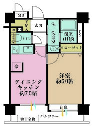 ダイアパレス三宿ベネヴィータ 1DKの間取図画像