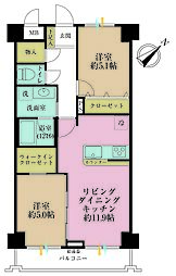 日榮ハイム生麦 2LDKの間取図画像