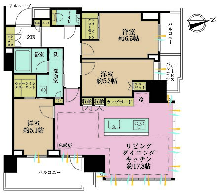 3LDK 間取り