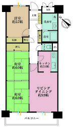 多摩川芙蓉ハイツ2号棟 3LDKの間取図画像
