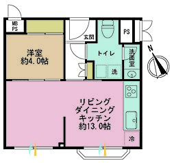 イースタンホームズ六本木 1LDKの間取図画像