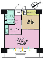 マリンシティダイヤモンドパレス 1LDKの間取図画像