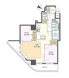 ステーションフロントタワー 2LDKの間取図画像