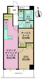 インペリアル蒲田 1SLDKの間取図画像