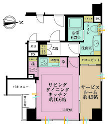 スタジオエアー白金 1LDKの間取図画像