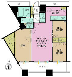 芝浦アイランドケープタワー 3LDKの間取図画像