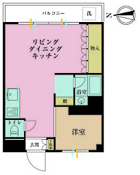 ニュー白金マンション 1LDKの間取図画像