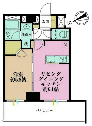 ジェイパーク自由が丘 1LDKの間取図画像