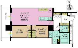 コスモポリス品川 1SLDKの間取図画像