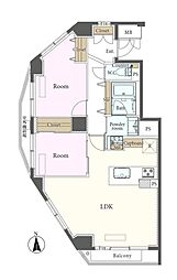 ル・モンド代々木上原 2LDKの間取図画像