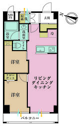 麻布十番レジデンス 2LDKの間取図画像